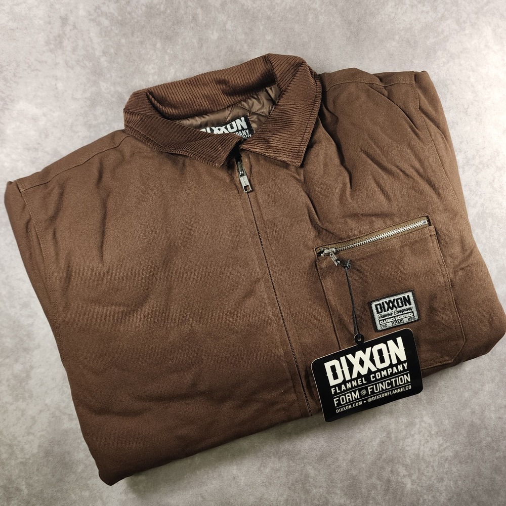 Dixxon Flannel Co Brown Chore Coat 2X Canvas Quilted Jacket Corduroy Collar NEW
